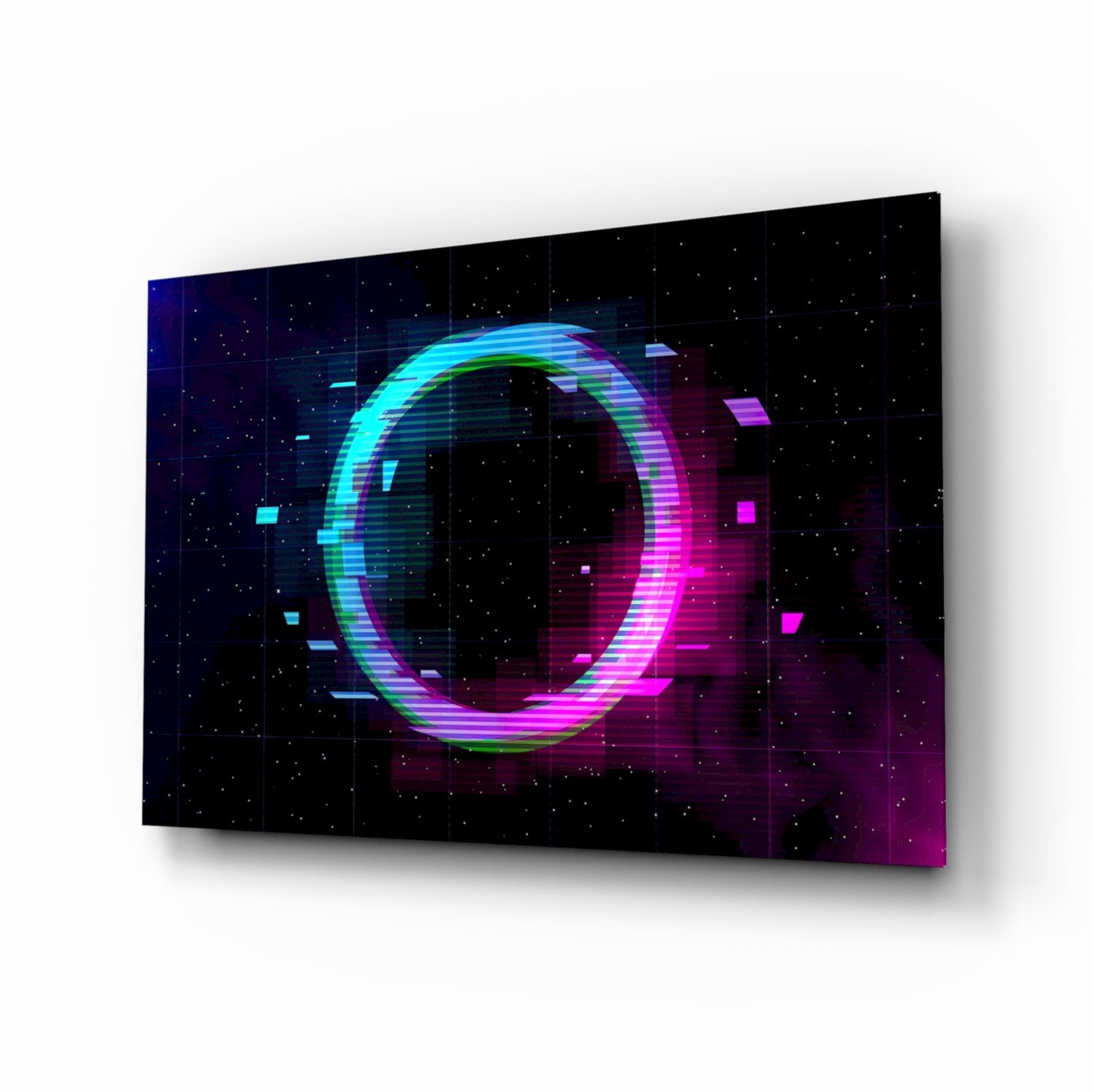 Neon Çemberi Cam Tablo