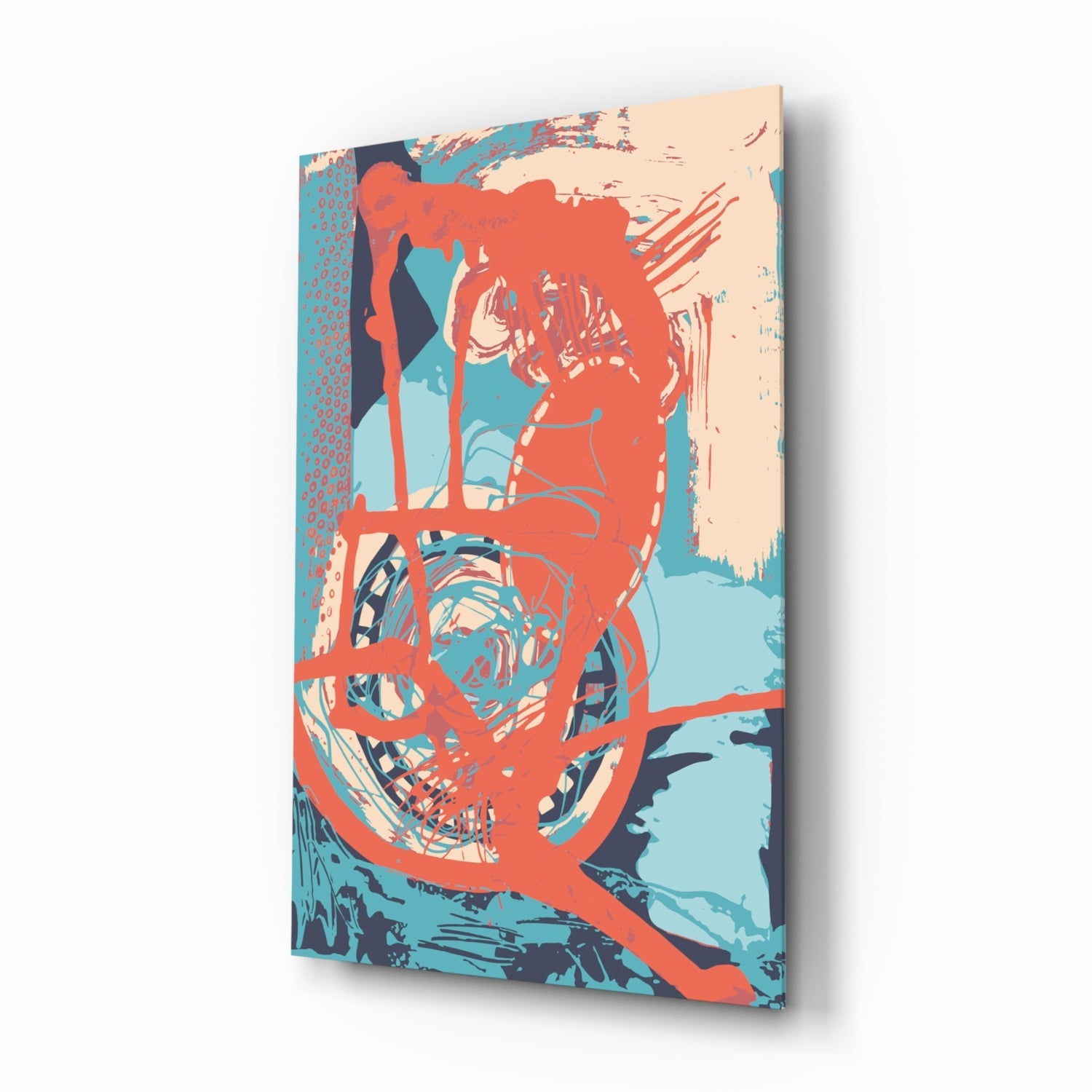 Soyut Renkler Cam Tablo