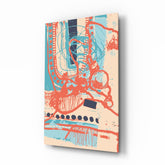 Soyut Renkler Cam Tablo