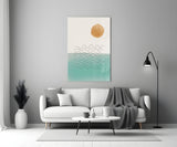 Soyut Şekiller Cam Tablo