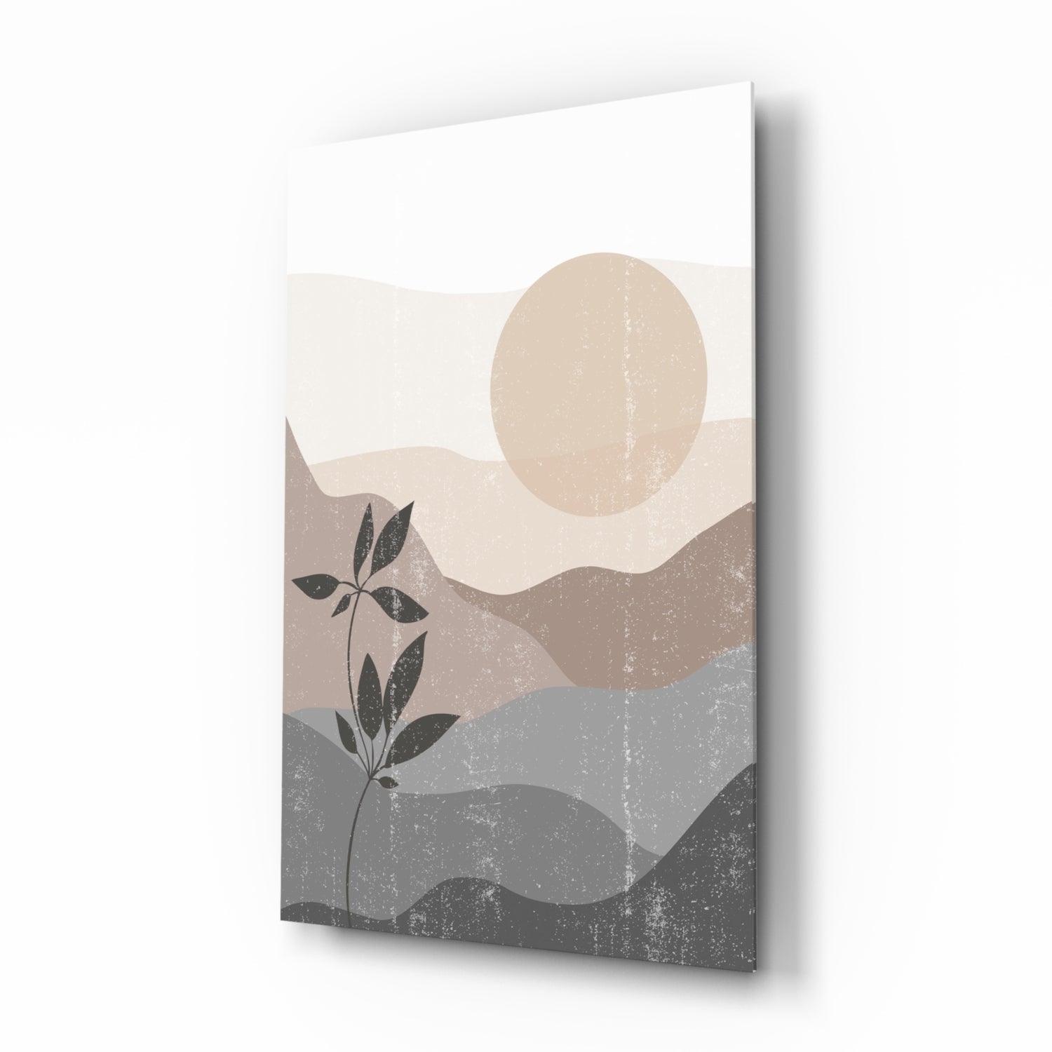 Küçük Yapraklar Cam Tablo