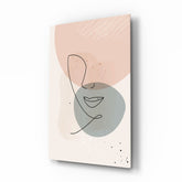 Soyut Şekiller Cam Tablo