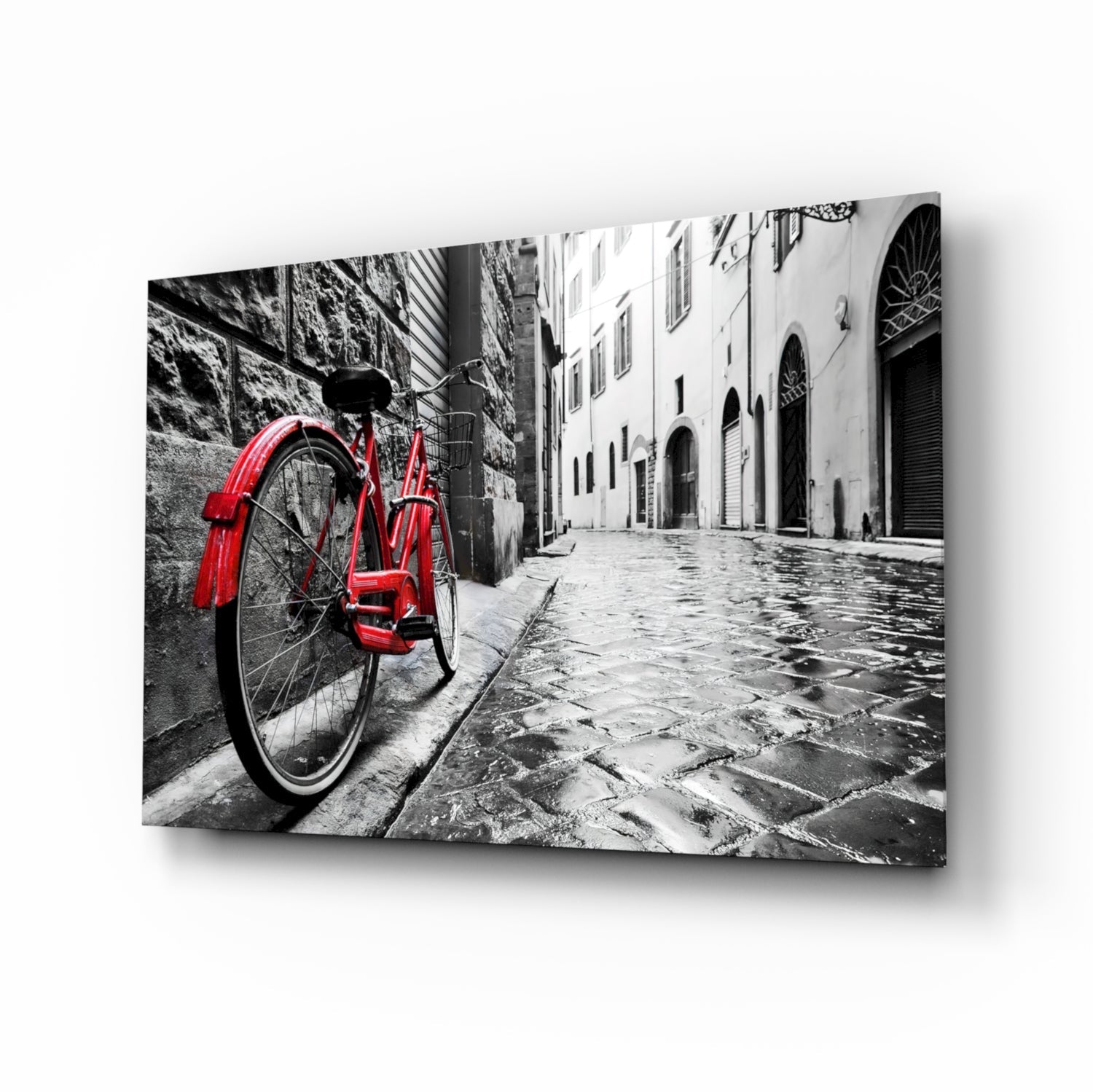 Sokak ve Bisiklet Cam Sanatı Cam Tablo