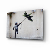 Savaş Uçurtması Cam Sanatı Cam Tablo