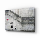 Uçan Kalp Cam Sanatı Cam Tablo