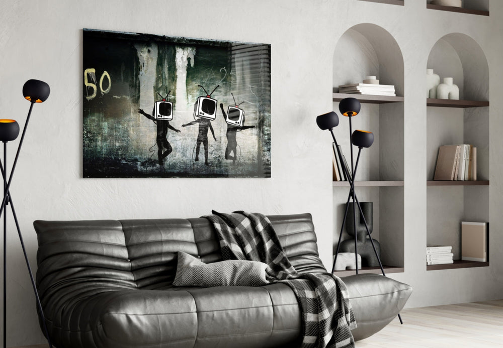 TV Başlıkları Cam Sanatı Cam Tablo