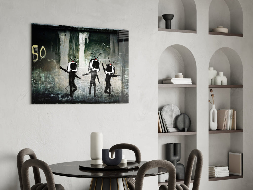 TV Başlıkları Cam Sanatı Cam Tablo