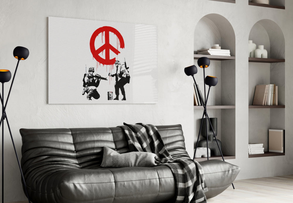 Barış İçin Savaş Cam Sanatı Cam Tablo