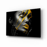 Sarı Boya Cam Sanatı Cam Tablo