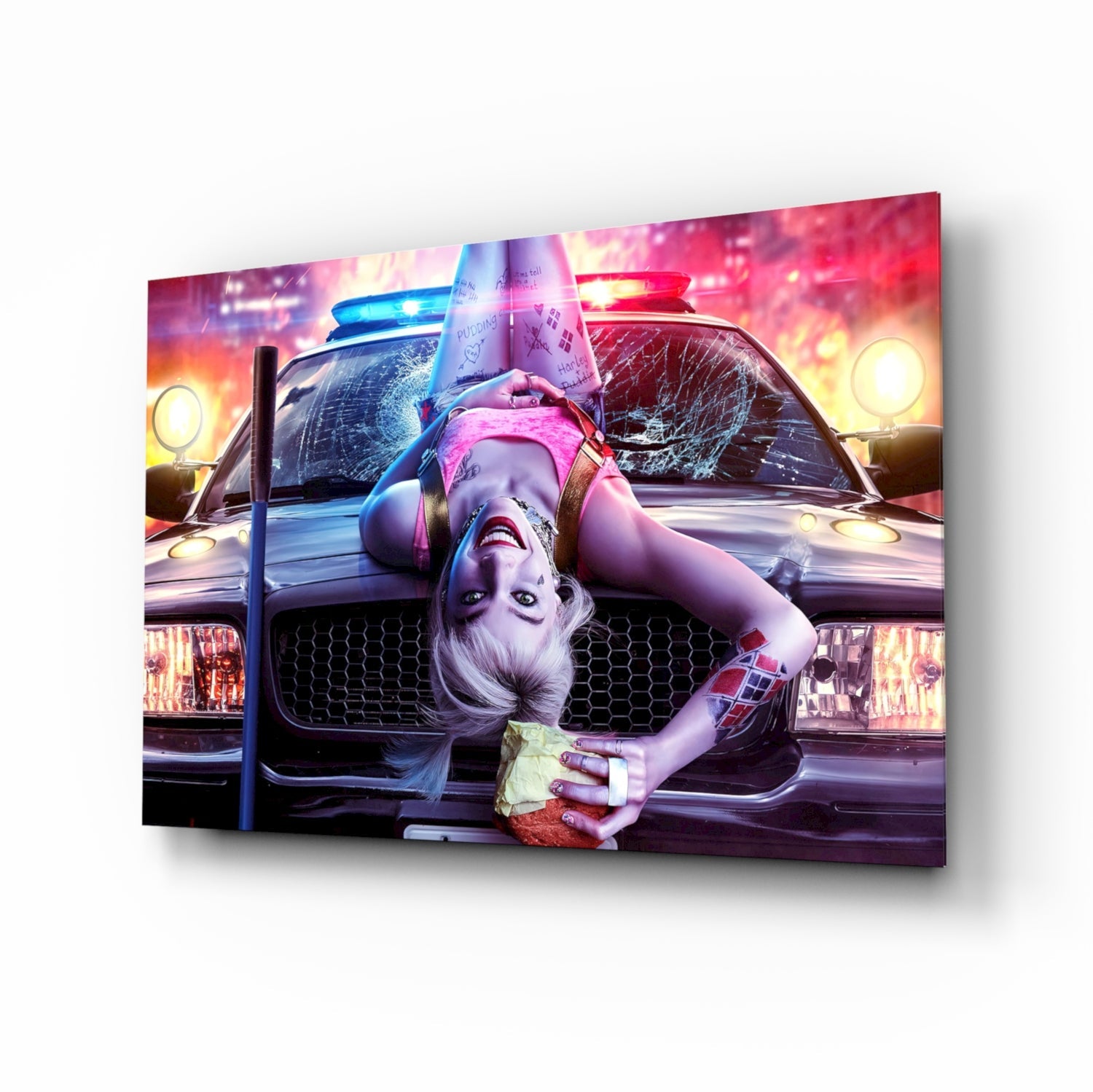 Harley Quinn Cam Sanatı Cam Tablo