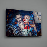 Harley Quinn ve Joker Cam Sanatı Cam Tablo