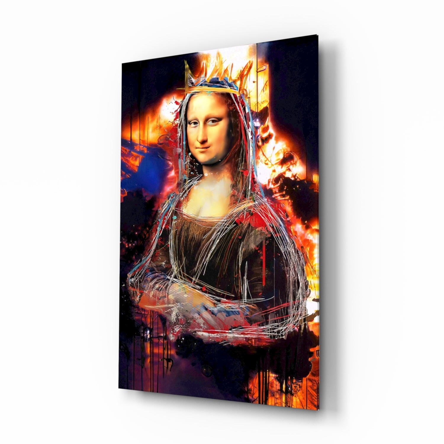 Kraliçe Mona Lisa Cam Tablo