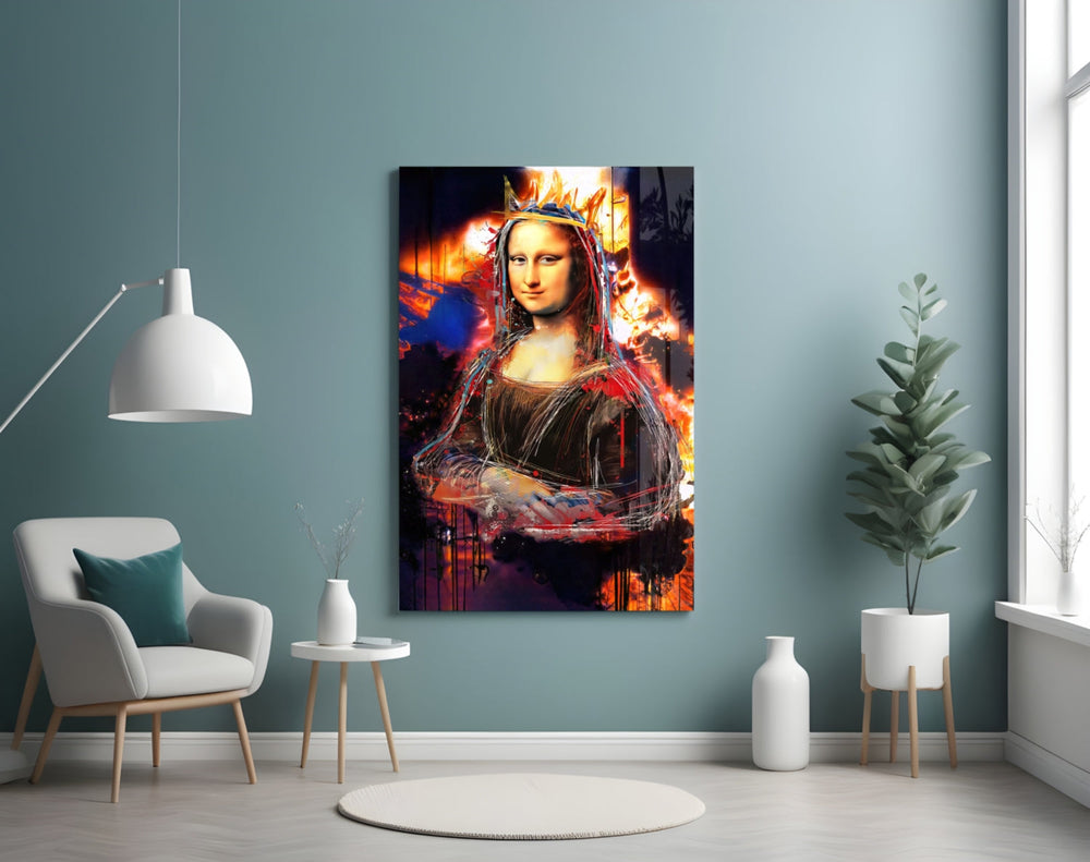 Kraliçe Mona Lisa Cam Tablo