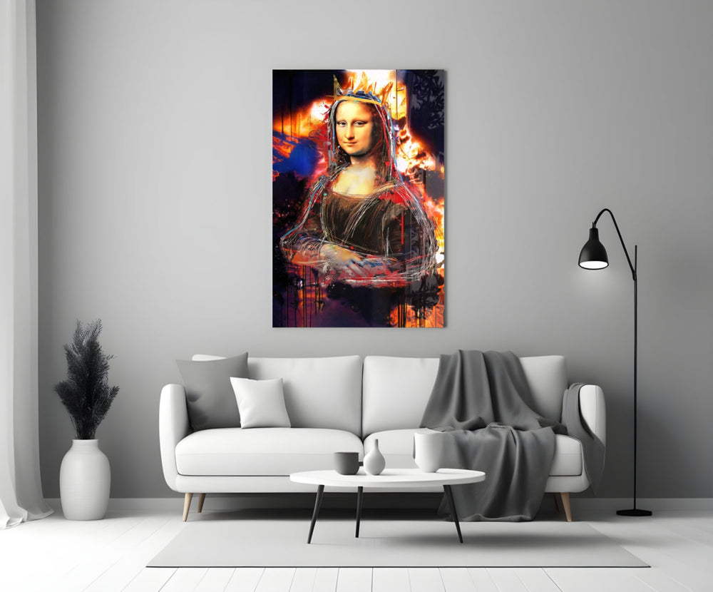 Kraliçe Mona Lisa Cam Tablo