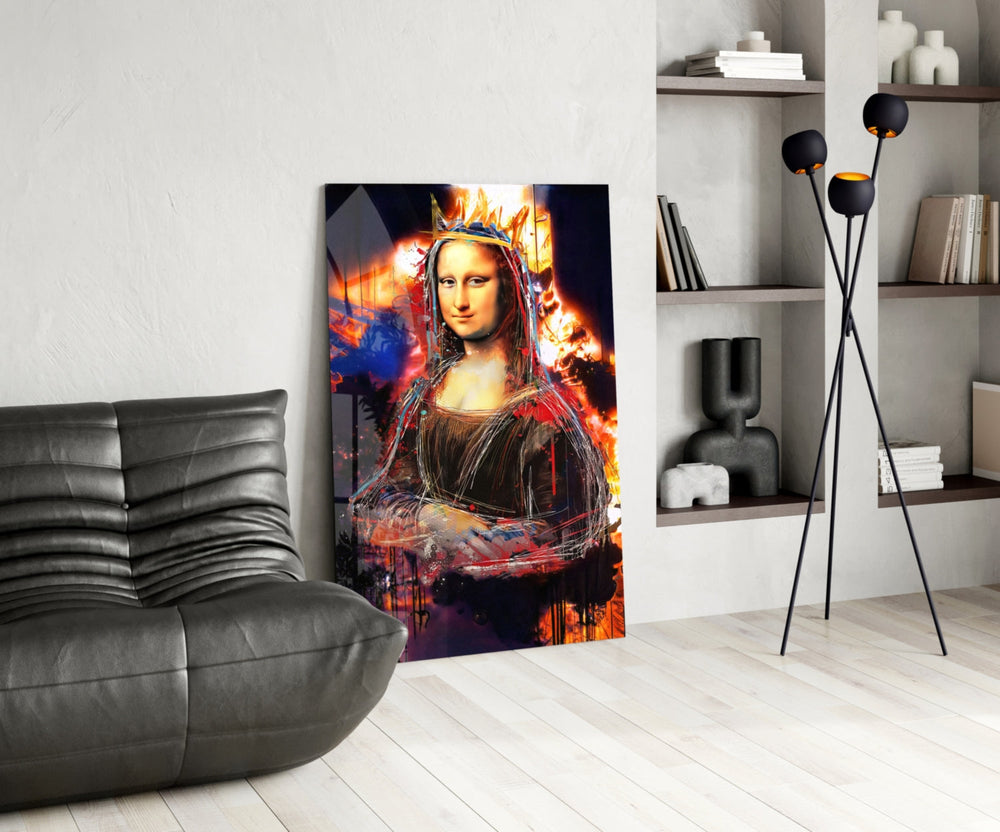Kraliçe Mona Lisa Cam Tablo