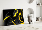 Sarı Kadın Cam Tablo