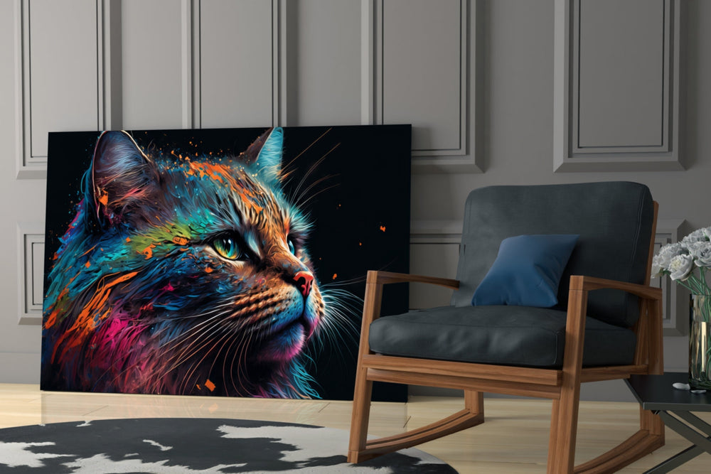 Renkli Kedi Cam Tablo || Tasarımcı Koleksiyonu