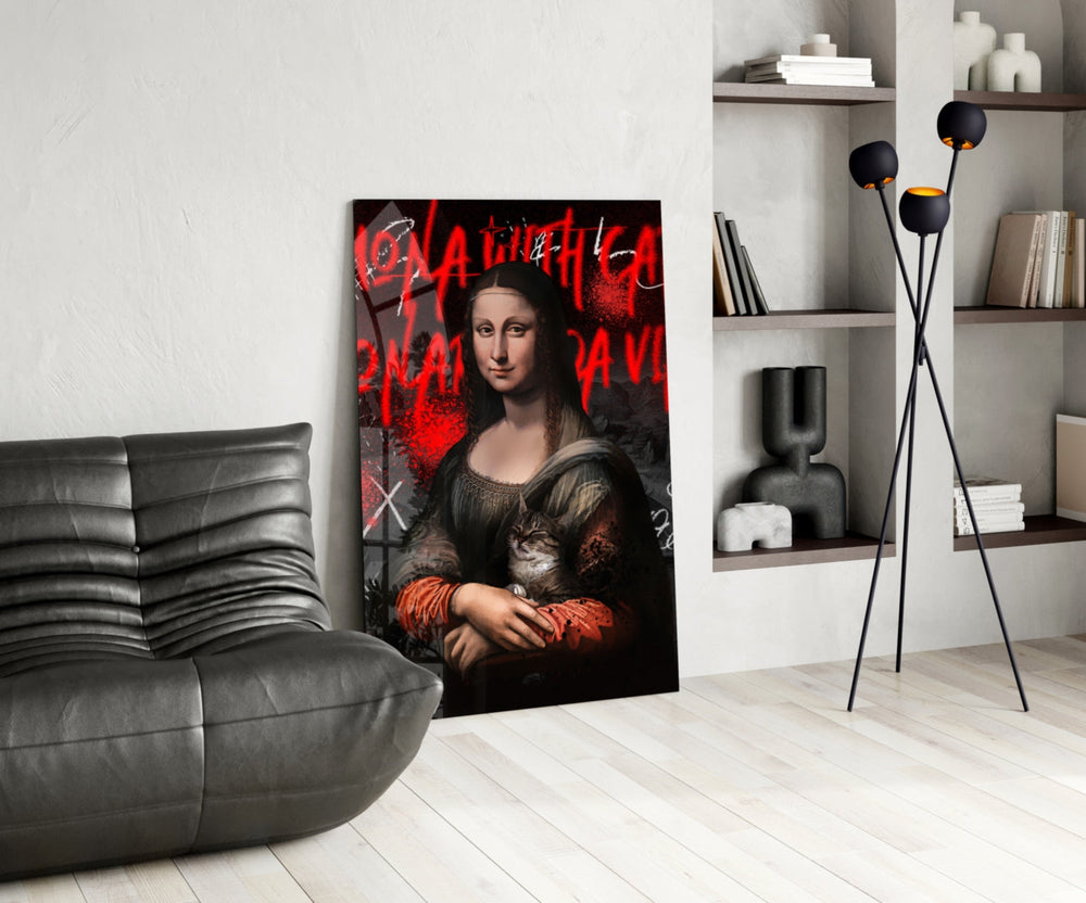 Mona Lisa, Kedi Sever Cam Tablo || Tasarımcı Koleksiyonu