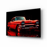 Vintage Amerikan Arabası Cam Tablo || Tasarımcı Koleksiyonu