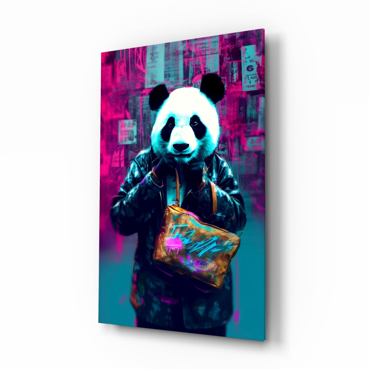 Alışverişçi Panda Cam Tablo || Tasarımcı Koleksiyonu