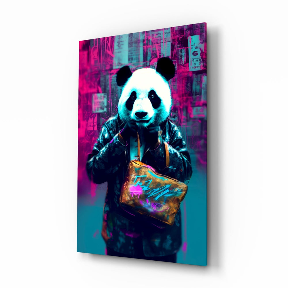 Alışverişçi Panda Cam Tablo || Tasarımcı Koleksiyonu