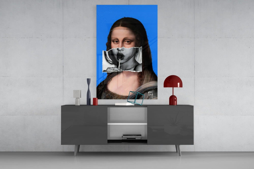 Çağdaş Mona Lisa Cam Tablo || Tasarımcı Koleksiyonu