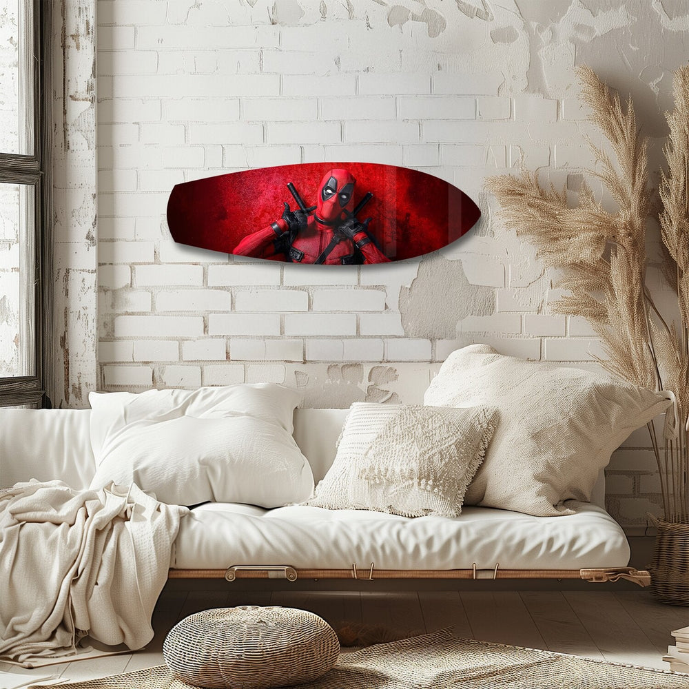 Kırmızı Maskeli Paralı Asker Çizgi Roman Cam Tablo.