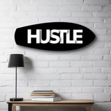 Hustle Tipografi Motivasyon Cam Tablo.