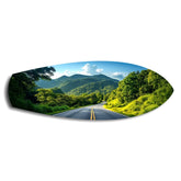Orman Dağ Yolu Manzara Cam Tablo.