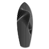 Op Art Dalga İnce Çizgi Geometrik Cam Tablo.