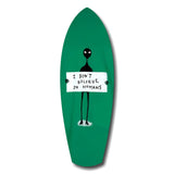 Uzaylı Pankart Esprili İllüstrasyon Cam Tablo.