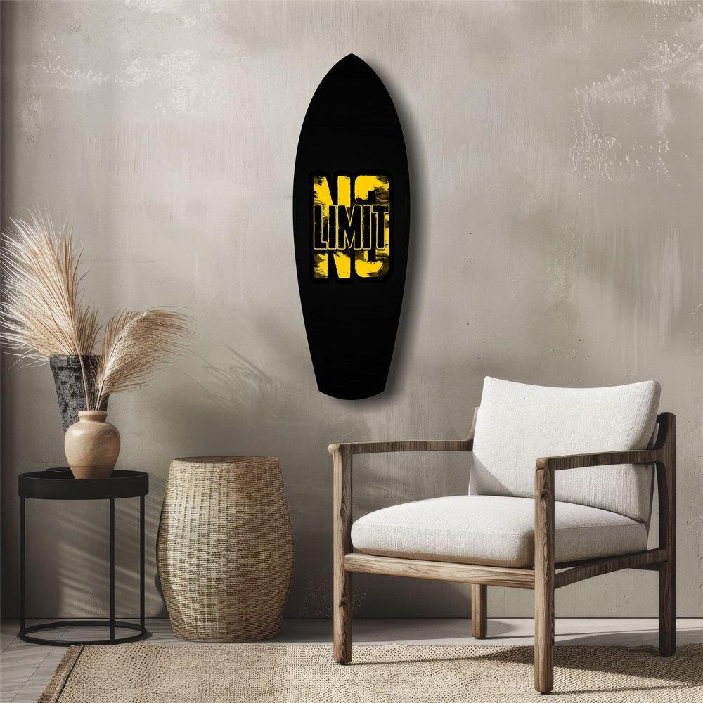 No Limit İddialı Tipografi Motivasyon Cam Tablo.