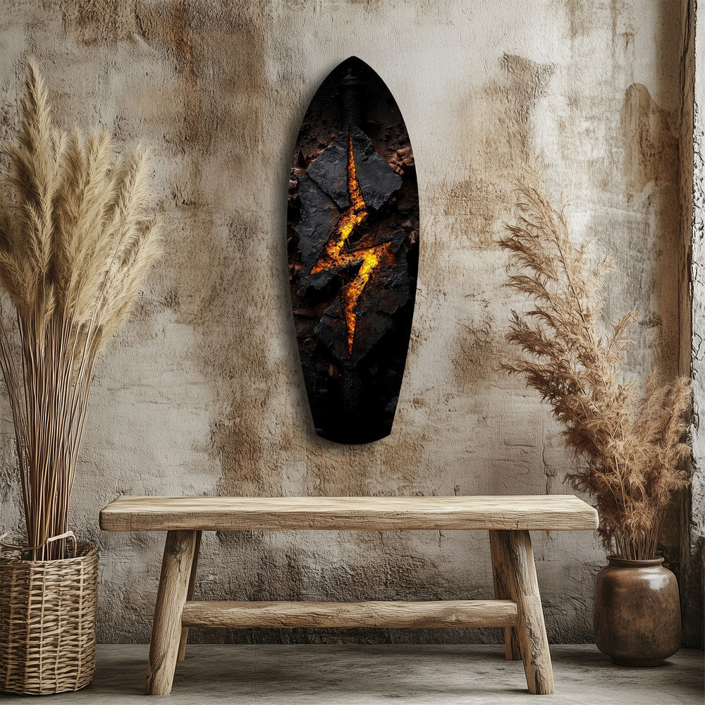 Şimşek Yanan Taş Parlama Cam Tablo.