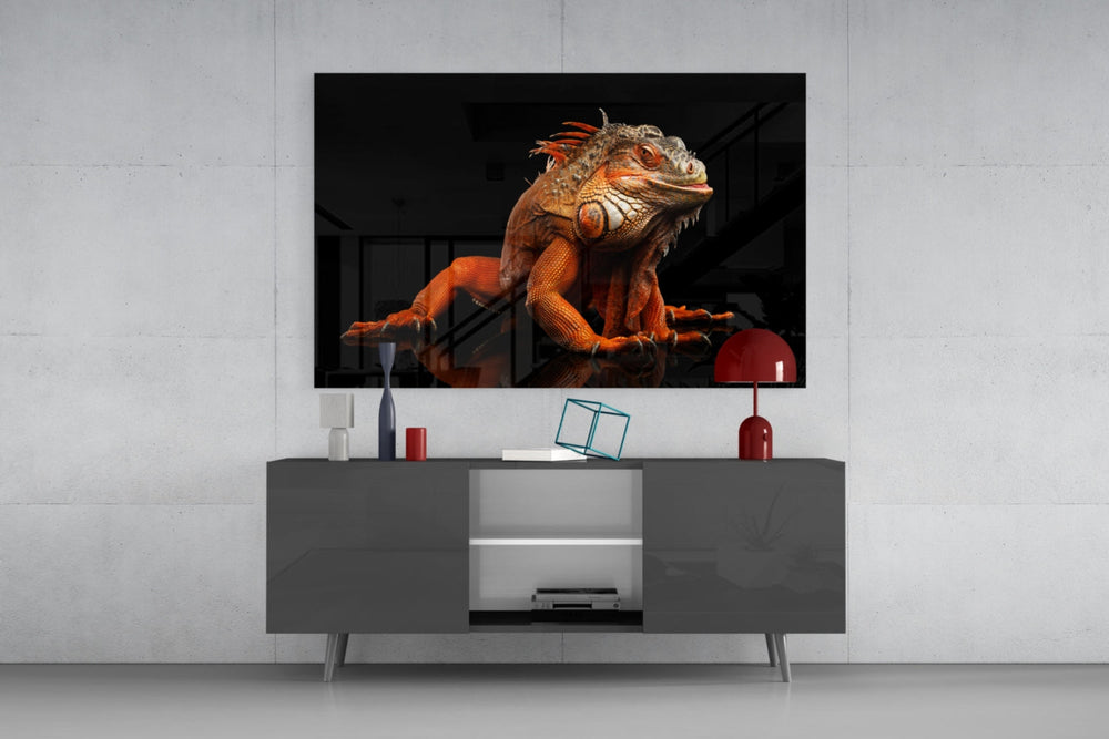 Komodo Ejderhası Cam Tablo