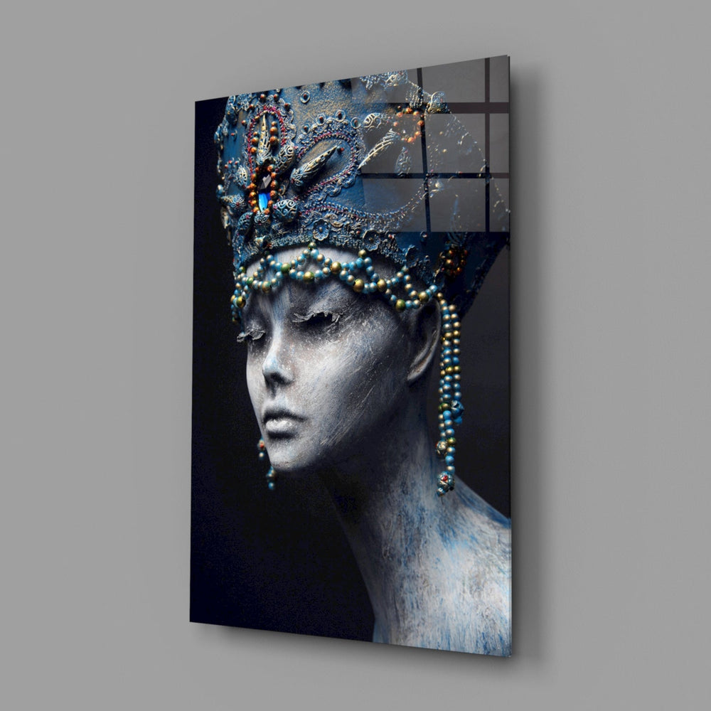 Kadın Portresi Cam Tablo