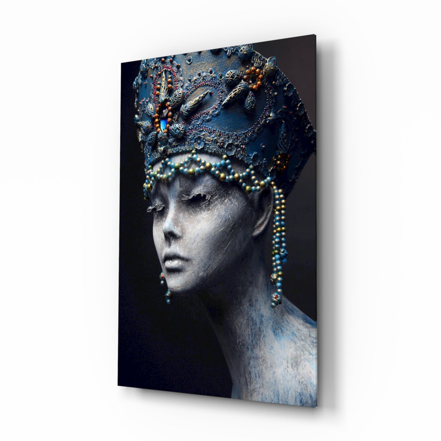 Kadın Portresi Cam Tablo