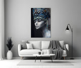 Kadın Portresi Cam Tablo