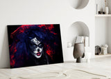 Kadın Portresi Cam Tablo