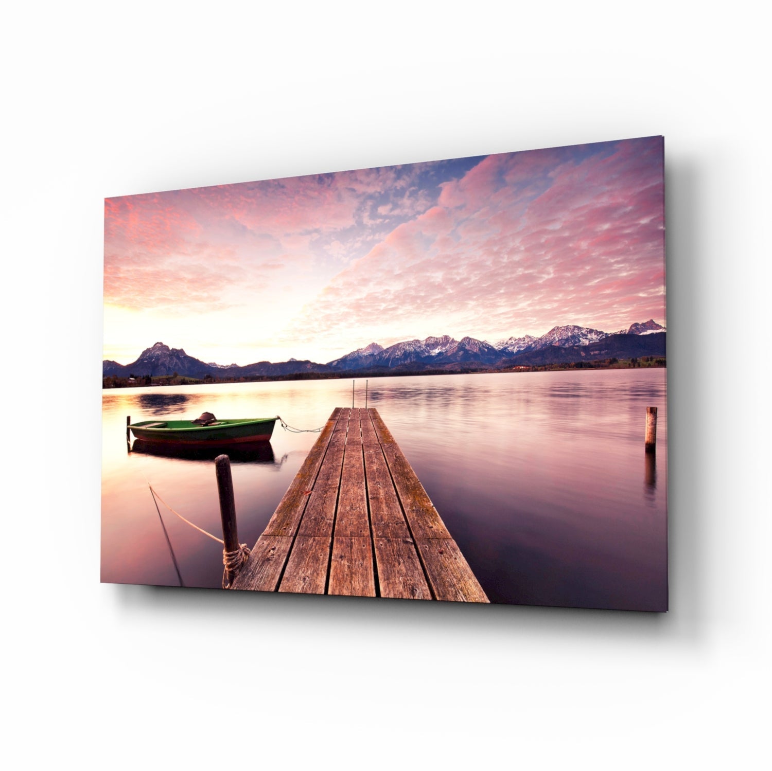 Sahilde Gün Batımı Cam Tablo