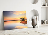 Sahildeki Gemi Cam Tablo