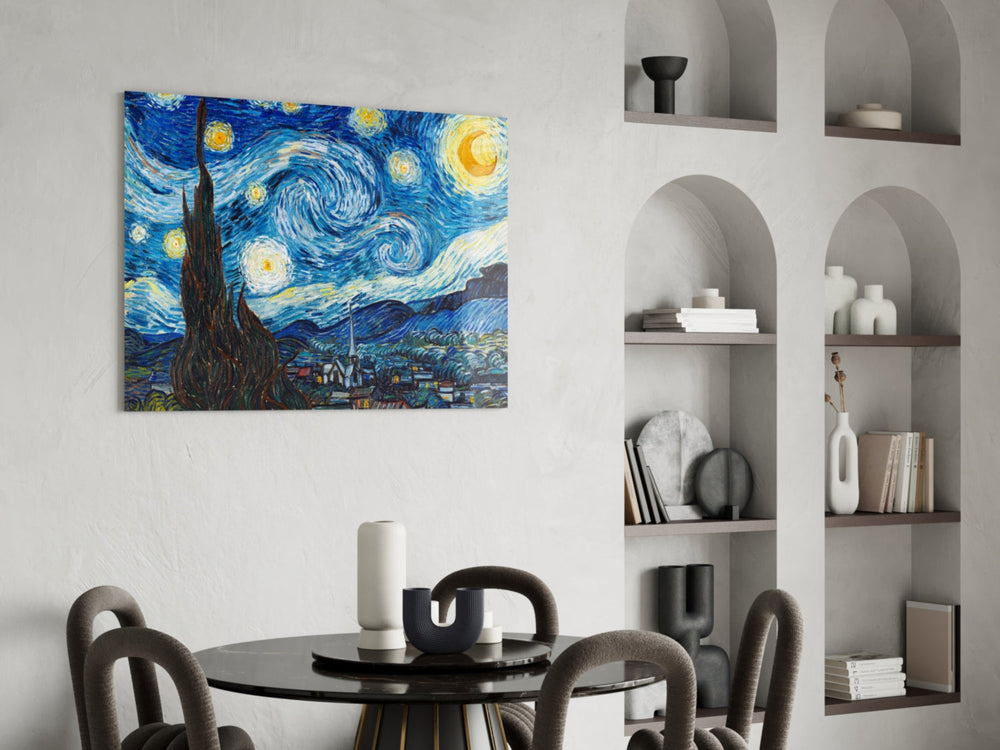 Van Gogh Yıldızlı Gece Cam Tablo