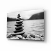 Çakıl taşları Cam Tablo