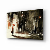 Yağmurlu Şehir Cam Tablo