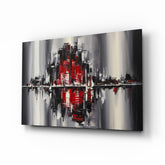 Şehir Yansıması Cam Tablo