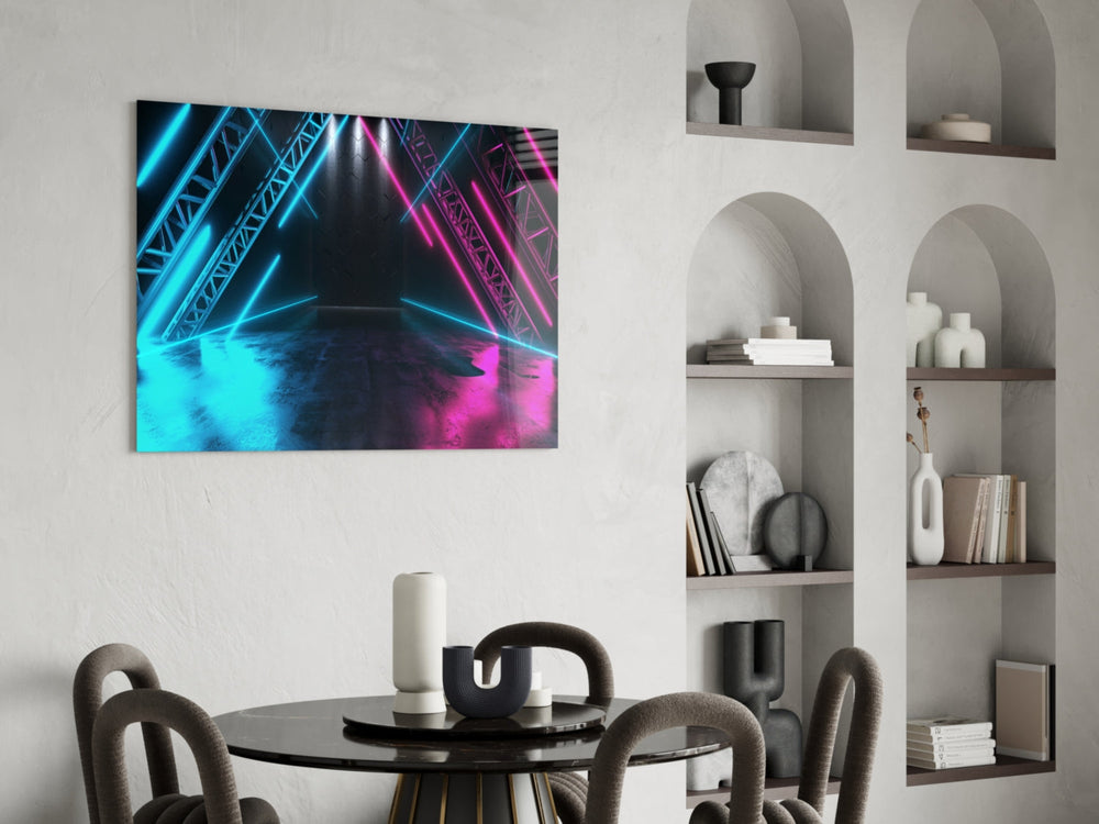 Neon Işıklar Cam Tablo