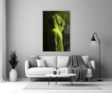 Yeşil Aslan Başı Cam Tablo