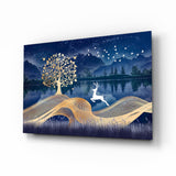 Sihirli Geyik Cam Tablo