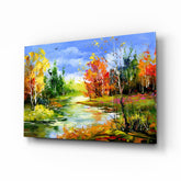 Renkli Sonbahar Cam Tablo