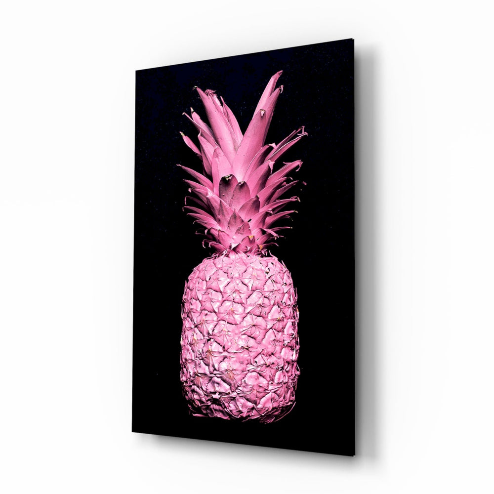 Pembe Ananas Cam Tablo