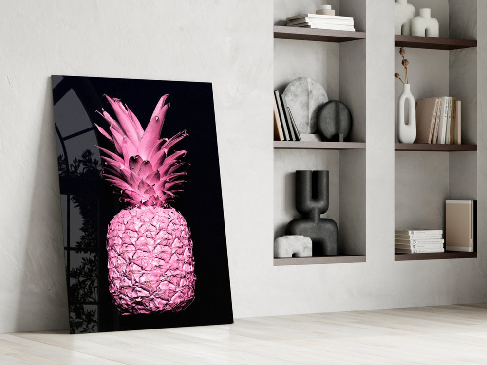 Pembe Ananas Cam Tablo